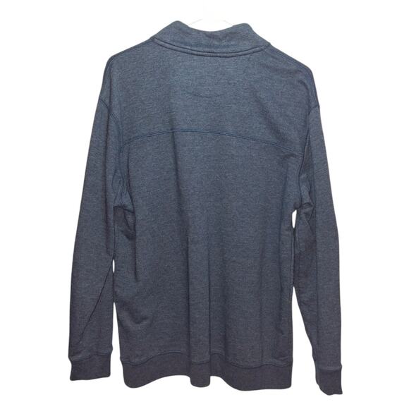 George Blue Quarter-Zip Pullover Size L Cotton Blend Y2K Normcore Cozycore - Picture 2 of 6